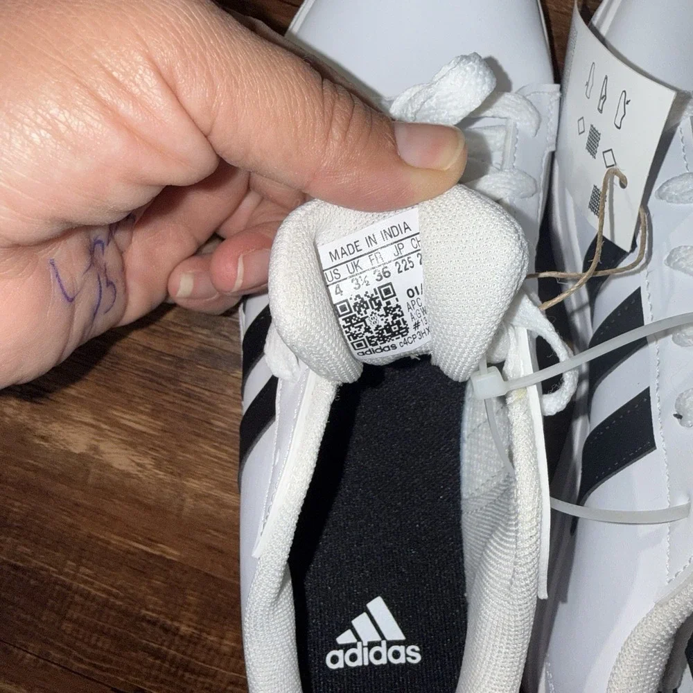 Adidas White Black Grand Court Unisex Lace Up Sneakers Big Kids Size 4 NEW